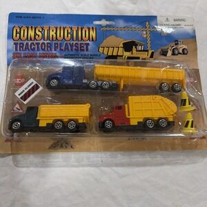 Vintage Construction Tractor Playset Diecast Metal & Plastic New Rare